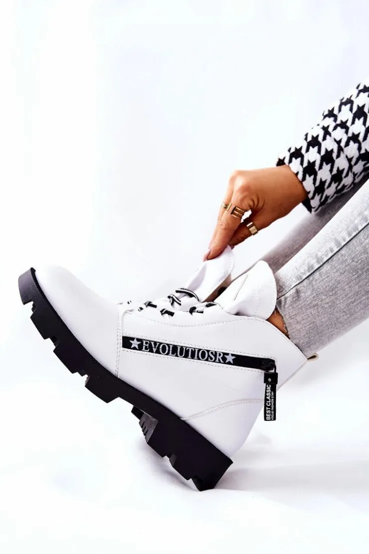 Online Buty Sergio Leone Botki Ocieplane Futerkiem Sergio Leone Białe TR740