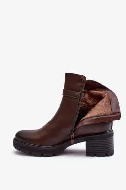 Boto Brązowe I Beżowe Botki|Botki Na Obcasie*Botki Skórzane Na Niskim Obcasie Ciemnobrązowe Irinaela