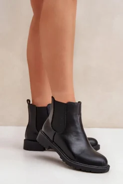 Boto Botki Ocieplane|Brązowe I Beżowe Botki*Botki Sztyblety Damskie Na Płaskim Obcasie Czarne Selanna