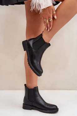 Boto Botki Ocieplane|Brązowe I Beżowe Botki*Botki Sztyblety Damskie Na Płaskim Obcasie Czarne Selanna