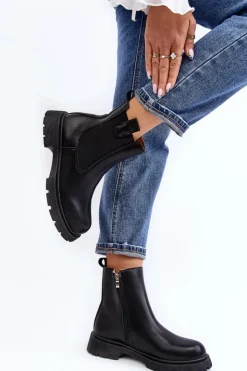 Best Boto Botki Sztyblety Damskie Na Zamek Czarne Ramhel