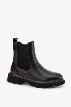 Outlet Boto Botki Sztyblety Damskie Ocieplane Na Zamek Czarne Rivelia Czarny