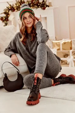 Boto Damskie Trapery|Botki Sznurowane*Botki Trapery Damskie La.Fi 250045OR-LA Czarne