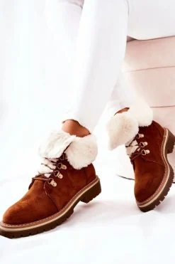 Best Boto Botki Trapery Ocieplane Camel Nelby