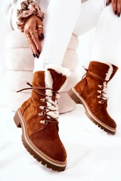 Best Boto Botki Trapery Ocieplane Camel Nelby