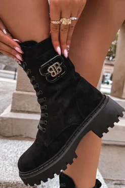 Damskie Boto Botki Wokrery Damskie Z Ozdobnym Elementem Ocieplane Czarne Kalindra