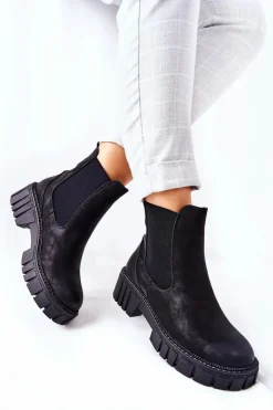 Hot Buty Sergio Leone Botki Workery Trapery Ocieplane Sergio Leone TR761 Czarne