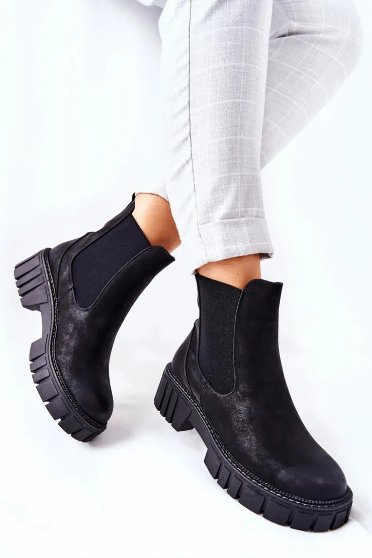 Hot Buty Sergio Leone Botki Workery Trapery Ocieplane Sergio Leone TR761 Czarne