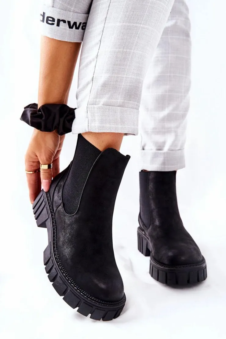 Hot Buty Sergio Leone Botki Workery Trapery Ocieplane Sergio Leone TR761 Czarne