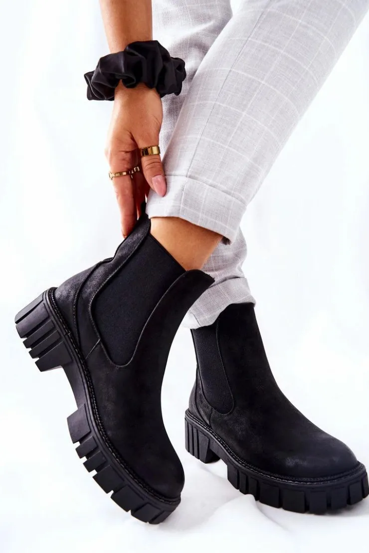 Hot Buty Sergio Leone Botki Workery Trapery Ocieplane Sergio Leone TR761 Czarne