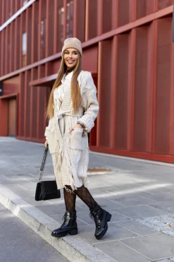 Damskie Boto Botki Workery Z Klamrą Czarne Devera