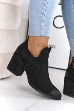 Buty damskie Vinceza Botki Z Wycięciami Na Słupku Vinceza 21-10558 Czarne