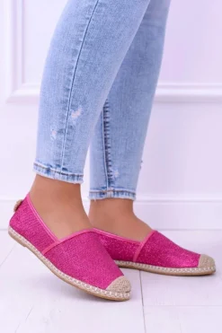 Boto Czarne Espadryle*Brokatowe Espadryle Lu Boo Fuksja