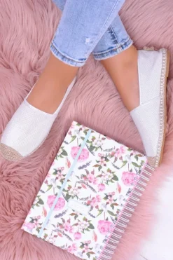 Damskie Boto Brokatowe Espadryle Lu Boo Białe