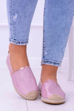 Damskie Boto Brokatowe Espadryle Lu Boo Różowe