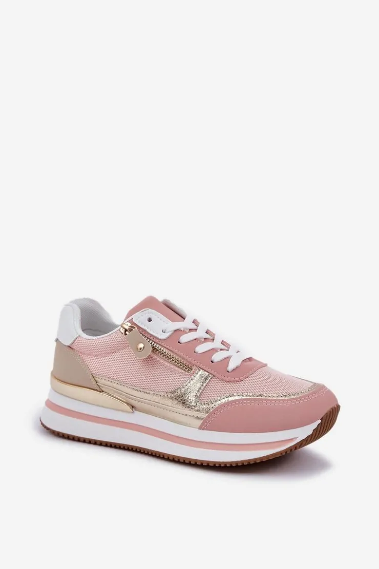 Damskie Boto Buty Sportowe Błyszczące Damskie Na Platformie Różowe Florefedi