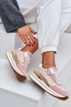 Damskie Boto Buty Sportowe Błyszczące Damskie Na Platformie Różowe Florefedi