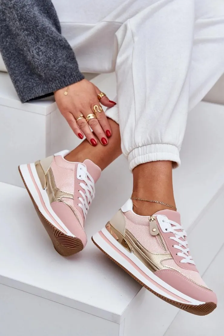 Damskie Boto Buty Sportowe Błyszczące Damskie Na Platformie Różowe Florefedi