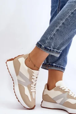 Damskie Boto Buty Sportowe Damskie Beżowe Chloette