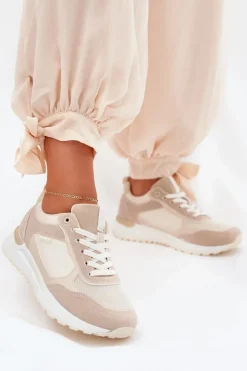 Sale Boto Buty Sportowe Damskie Beżowe Laaksona