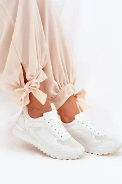 Online Boto Buty Sportowe Damskie Białe Laaksona Biały