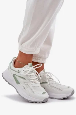 Discount Big Star Shoes Buty Sportowe Damskie Big Star NN274A095 HI-POLY SYSTEM Biało-Zielone Biały