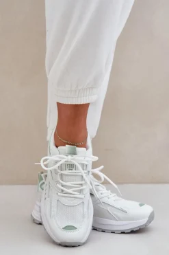 Discount Big Star Shoes Buty Sportowe Damskie Big Star NN274A095 HI-POLY SYSTEM Biało-Zielone Biały