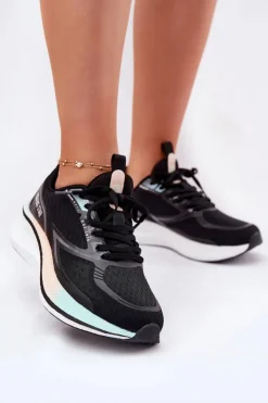 Big Star Shoes Buty Sportowe Big Star|Sneakersy Damskie*Buty Sportowe Damskie Big Star RR274A160 HI-POLY SYSTEM Czarne Czarny