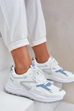 Damskie Big Star Shoes Buty Sportowe Damskie Big Star NN274A094 HI-POLY SYSTEM Biało-Niebieskie