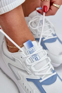 Damskie Big Star Shoes Buty Sportowe Damskie Big Star NN274A094 HI-POLY SYSTEM Biało-Niebieskie