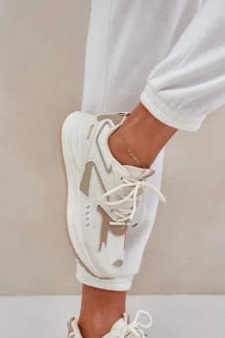 Big Star Shoes Buty Sportowe Big Star|Sneakersy Damskie*Buty Sportowe Damskie Big Star NN274A096 HI-POLY SYSTEM Beżowe Beżowy