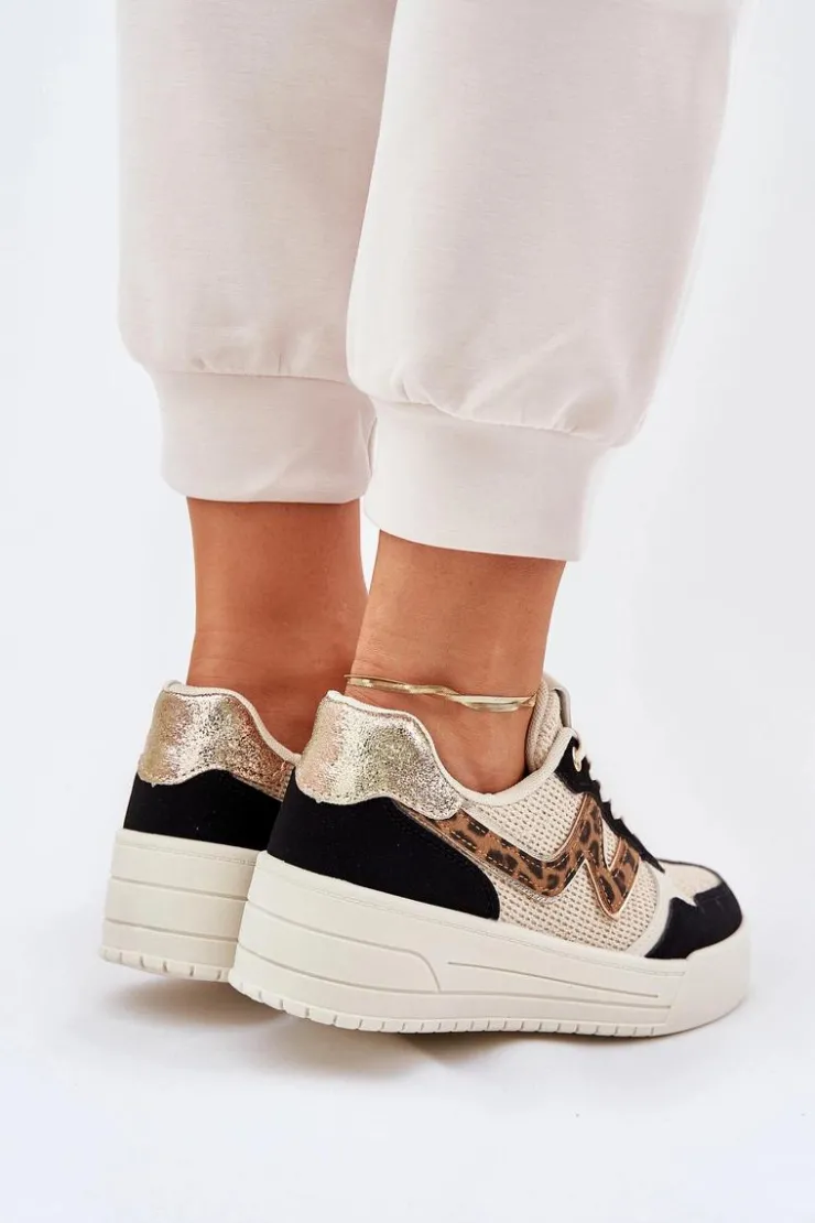 Boto Buty Sportowe Na Platformie|Sneakersy Damskie*Buty Sportowe Damskie Na Platformie Panterka Czarne Lorori Czarny