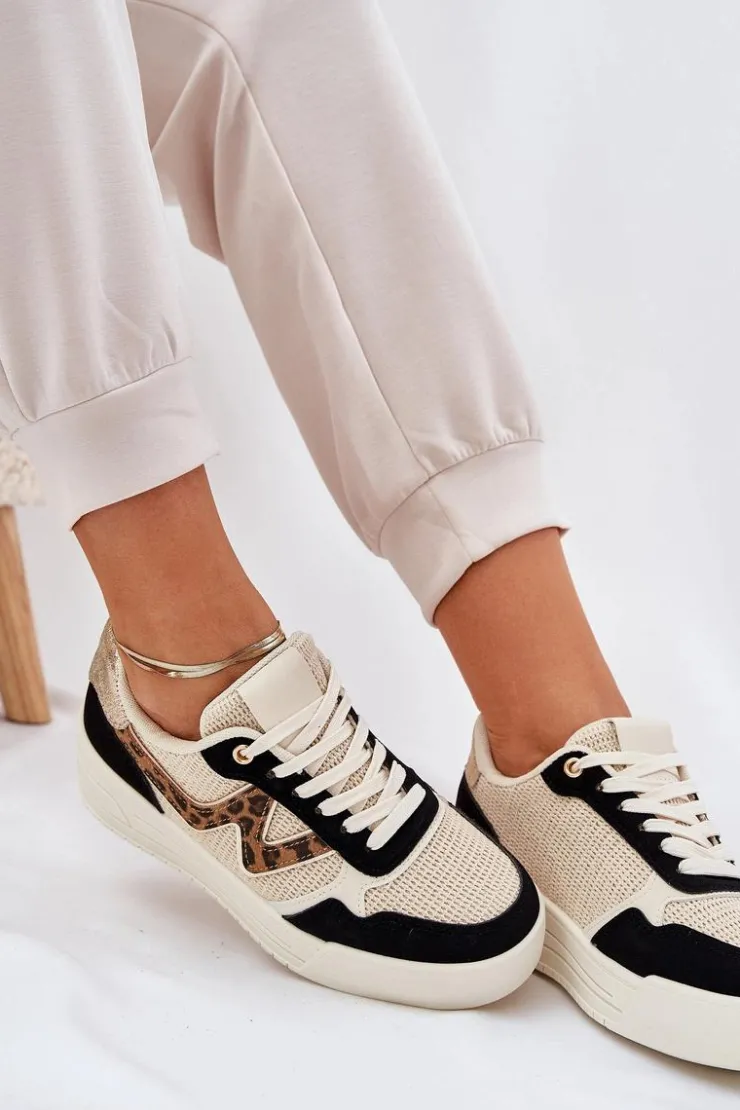 Boto Buty Sportowe Na Platformie|Sneakersy Damskie*Buty Sportowe Damskie Na Platformie Panterka Czarne Lorori Czarny