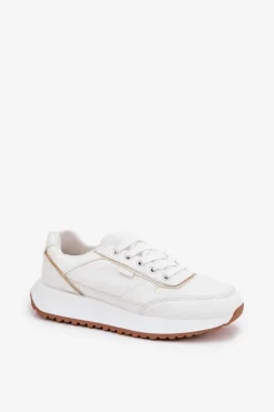 Boto Sneakersy Damskie*Buty Sportowe Damskie Na Platformie Białe Nevliese