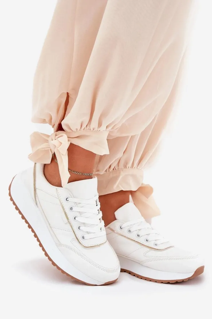 Boto Sneakersy Damskie*Buty Sportowe Damskie Na Platformie Białe Nevliese