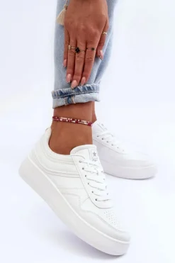 Online Evento Buty Sportowe Damskie Na Platformie Białe Pudina