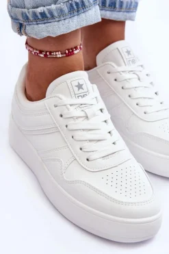 Online Evento Buty Sportowe Damskie Na Platformie Białe Pudina