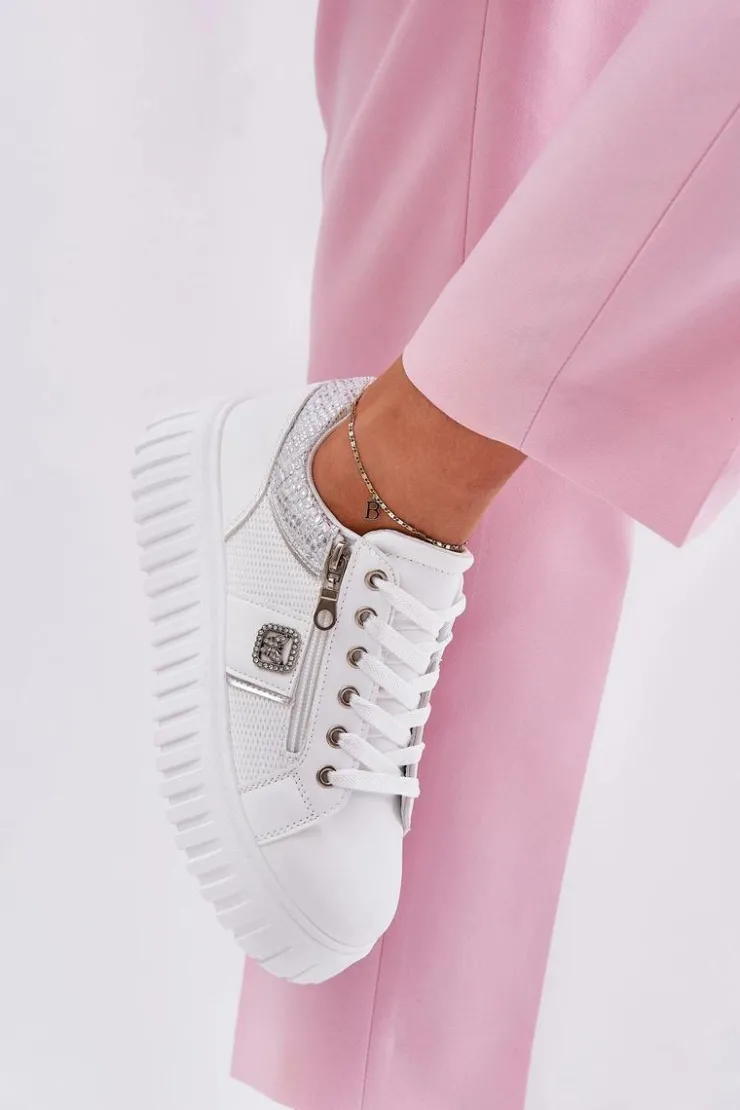 Boto Buty Sportowe Na Platformie|Sneakersy Damskie*Buty Sportowe Damskie Na Platformie Z Eko Skóry Białe Velionna