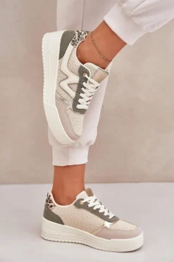 Damskie Boto Buty Sportowe Damskie Na Platformie Panterka Zielone Lorori