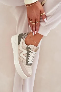 Damskie Boto Buty Sportowe Damskie Na Platformie Panterka Zielone Lorori