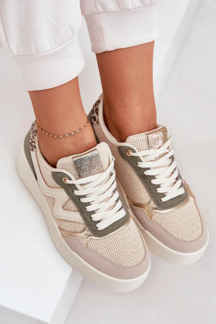 Damskie Boto Buty Sportowe Damskie Na Platformie Panterka Zielone Lorori