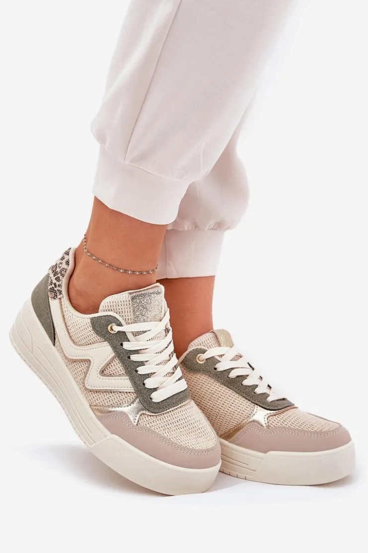 Damskie Boto Buty Sportowe Damskie Na Platformie Panterka Zielone Lorori