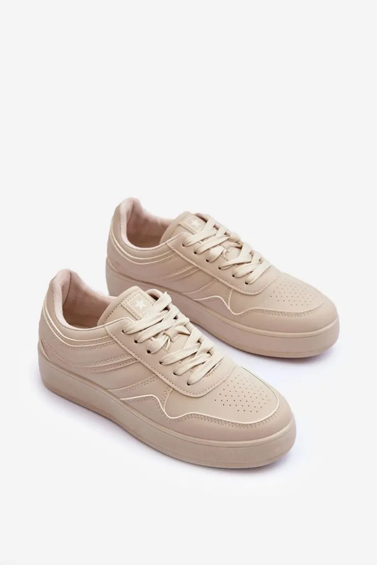 Damskie Evento Buty Sportowe Damskie Na Platformie Beżowe Pudina