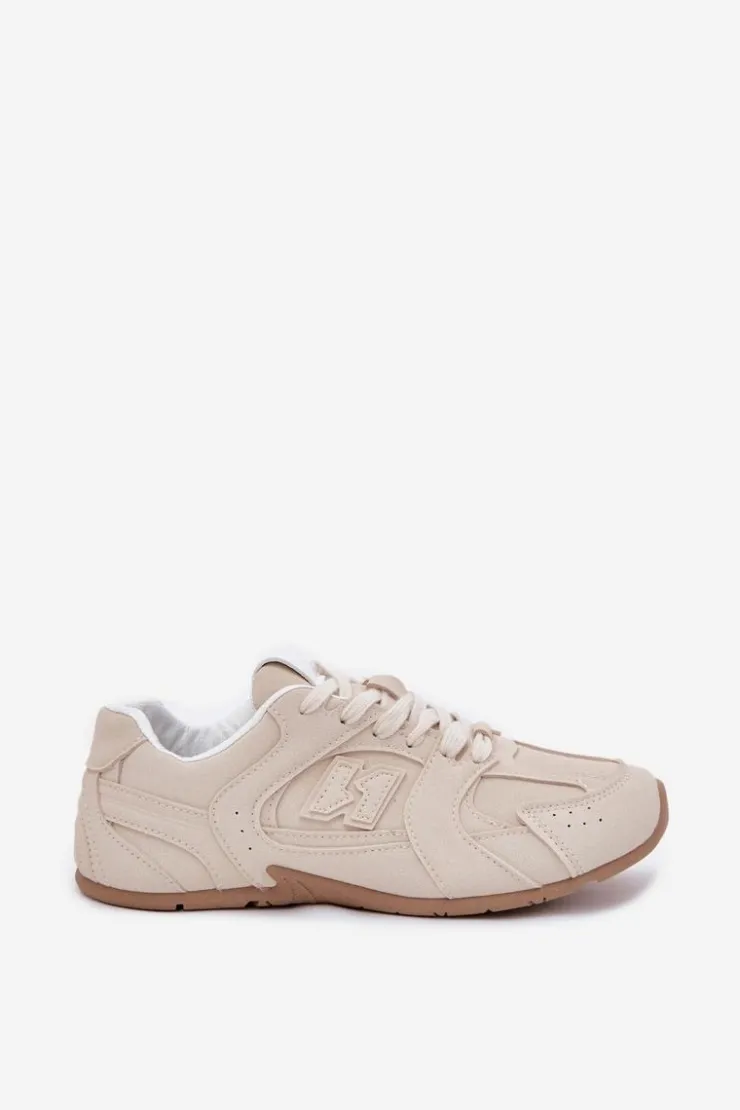 Boto Sneakersy Damskie*Buty Sportowe Damskie Z Eko Zamszu Beżowe Dorella