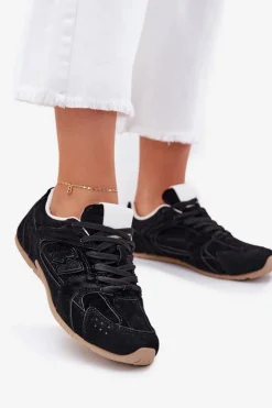 Damskie Boto Buty Sportowe Damskie Z Eko Zamszu Czarne Dorella