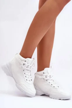 Boto Sneakersy Damskie*Buty Sportowe Damskie Zamszowe Z Łańcuchem Białe Tymagio