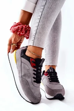 Damskie Big Star Shoes Buty Sportowe Memory Foam Big Star II274406 Szare