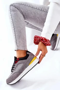 Damskie Big Star Shoes Buty Sportowe Memory Foam Big Star II274406 Szare