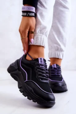 Outlet Big Star Shoes Buty Sportowe Memory Foam Big Star JJ274786 Czarne