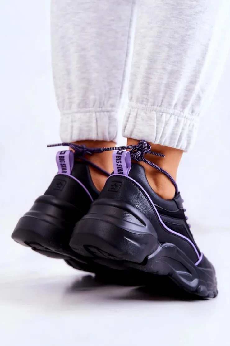 Outlet Big Star Shoes Buty Sportowe Memory Foam Big Star JJ274786 Czarne